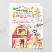 Invitation d'anniversaire pour les animaux de ferm (Devant / Derrière)