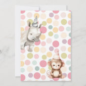 Invitation d'anniversaire pour les animaux de fête (Dos)