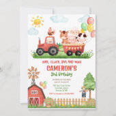 Invitation d'anniversaire pour les animaux de la f (Devant)