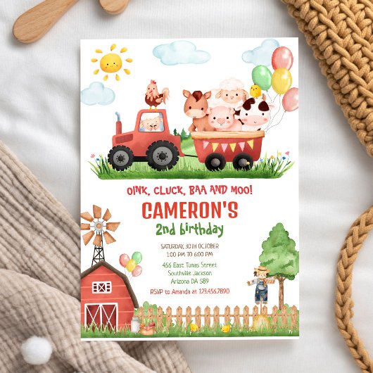 Invitation d'anniversaire pour les animaux de la f