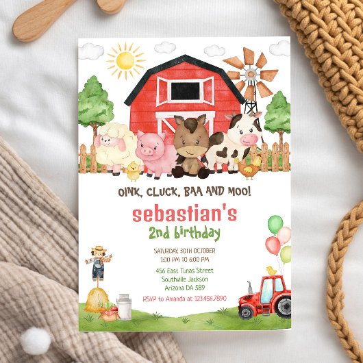 Invitation d'anniversaire pour les animaux de la f