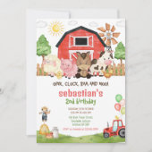 Invitation d'anniversaire pour les animaux de la f (Devant)
