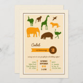 Invitation d'anniversaire pour les animaux de Safa (Devant / Derrière)