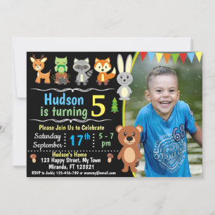 invitation d'anniversaire pour les animaux des boi