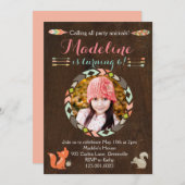 Invitation d'anniversaire pour les animaux des for (Devant / Derrière)