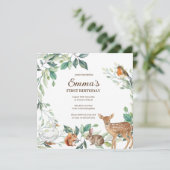 Invitation d'anniversaire pour les animaux foresti (Debout devant)