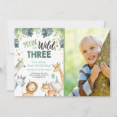 Invitation d'anniversaire pour les animaux sauvage (Devant)