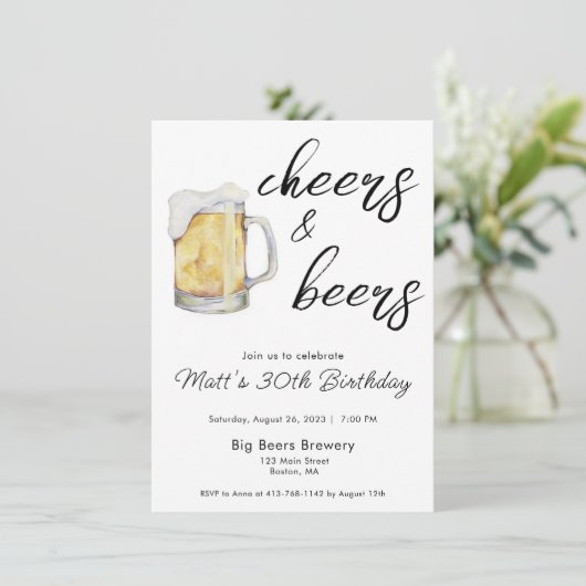 Invitation d'anniversaire pour les bières (Debout devant)