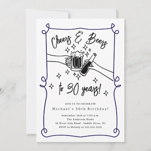 Invitation d'anniversaire pour les bières (Devant)