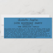 Invitation d'anniversaire pour les billets VIP (Bl (Dos)