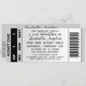 Invitation d'anniversaire pour les billets VIP (en (Devant / Derrière)