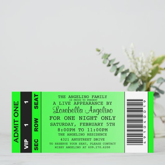 Invitation d'anniversaire pour les billets VIP (Gr (Debout devant)