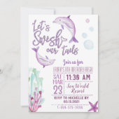 Invitation d'anniversaire pour les dauphins (Devant)