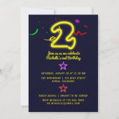 Invitation d'anniversaire pour les deux ans avec u (Devant)