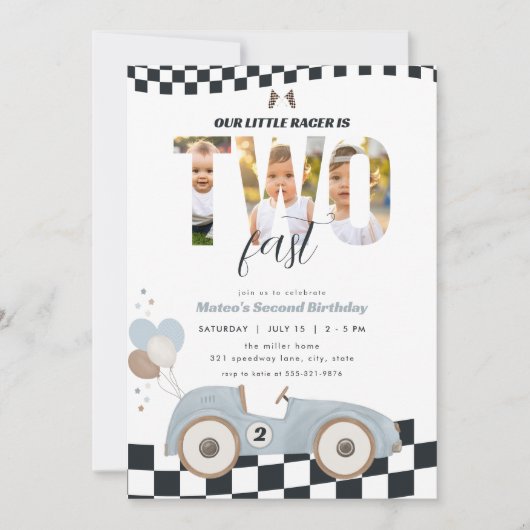 Invitation d'anniversaire pour les deux ans de la (Devant)