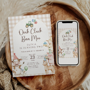 Invitation d'anniversaire pour les deux ans de Oin