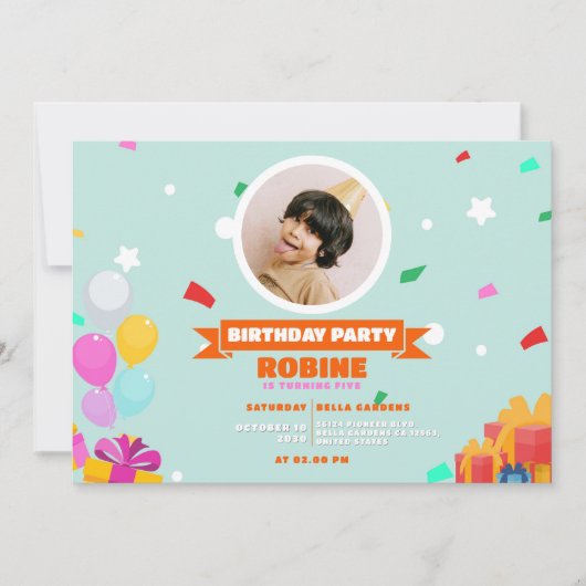 Invitation d'anniversaire pour les enfants (Devant)