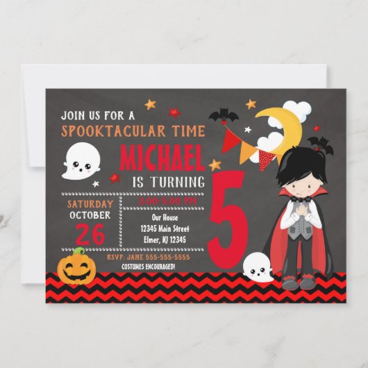 Invitation d'anniversaire pour les enfants d'Hallo (Devant)