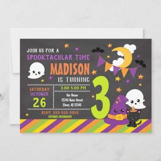 Invitation d'anniversaire pour les enfants d'Hallo (Devant)