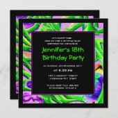 Invitation d'anniversaire pour les femmes graffiti (Devant / Derrière)