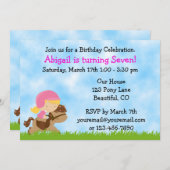 Invitation d'anniversaire pour les filles (Devant / Derrière)