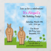 Invitation d'anniversaire pour les filles (Devant / Derrière)