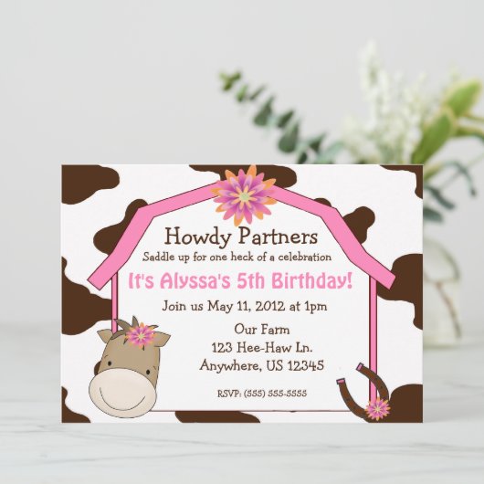 Invitation d'anniversaire pour les filles (Debout devant)