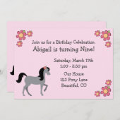 Invitation d'anniversaire pour les filles (Devant / Derrière)