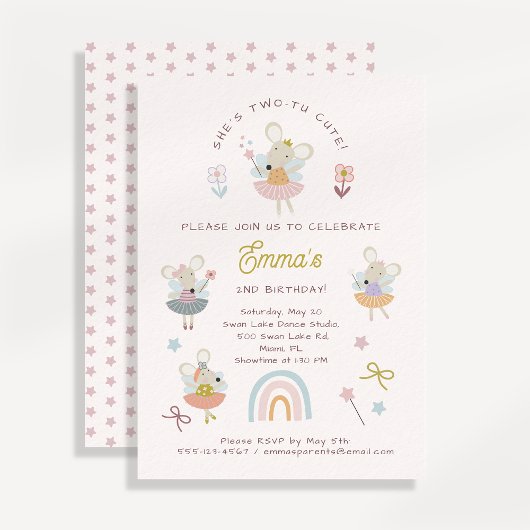 Invitation d'anniversaire pour les filles