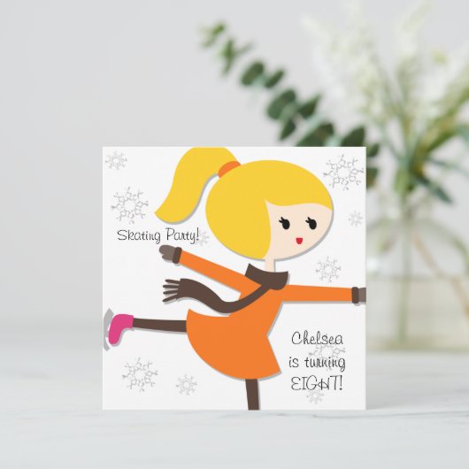 Invitation d'anniversaire pour les filles blond Ha (Debout devant)