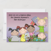 Invitation d'anniversaire pour les filles Customis (Devant)