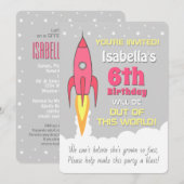 Invitation d'anniversaire pour les filles de Rocke (Devant / Derrière)