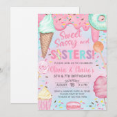 Invitation d'anniversaire pour les filles de Sweet (Devant / Derrière)