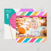 Invitation d'anniversaire pour les Filles du temps (Devant / Derrière)