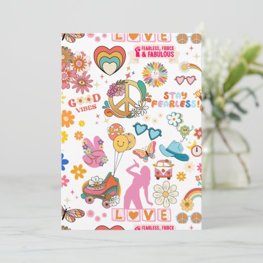 Invitation d'anniversaire pour les filles : inspir (Debout devant)