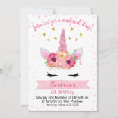 Invitation d'anniversaire pour les filles roses à (Devant)