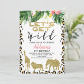 Invitation d'anniversaire pour les filles Safari (Debout devant)