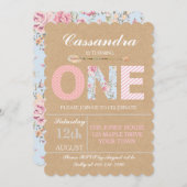 Invitation d'anniversaire pour les filles - Shabby (Devant / Derrière)