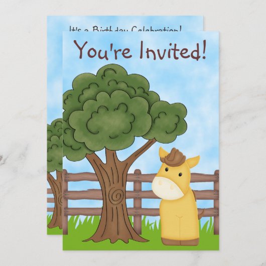 Invitation d'anniversaire pour les garçons (Devant / Derrière)