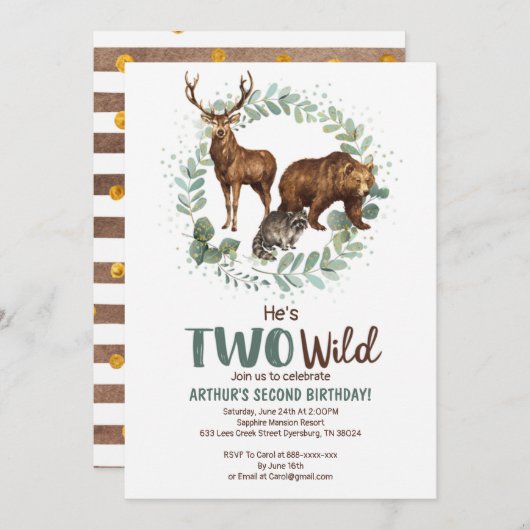 Invitation d'anniversaire pour les garçons (Devant / Derrière)