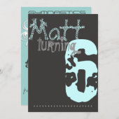 Invitation d'anniversaire pour les garçons et les  (Devant / Derrière)