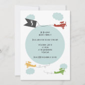 Invitation d'anniversaire pour les petits avions (Devant)