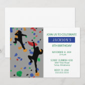 Invitation d'anniversaire pour l'escalade (Devant / Derrière)