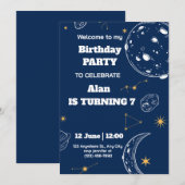 Invitation d'anniversaire pour l'espace extra-atmo (Devant / Derrière)