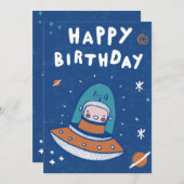 Invitation d'anniversaire pour l'espace extra-atmo (Devant / Derrière)