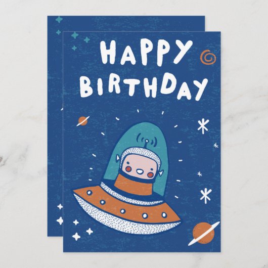 Invitation d'anniversaire pour l'espace extra-atmo (Devant / Derrière)