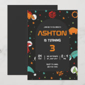 Invitation d'anniversaire pour l'espace extra-atmo (Devant / Derrière)