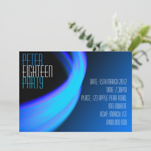 Invitation d'anniversaire pour l'espace masculin (Debout devant)