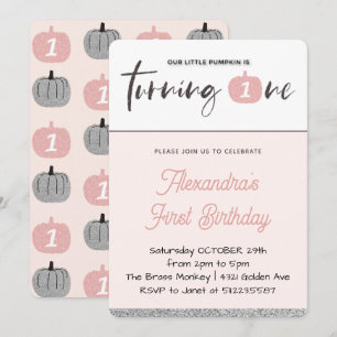 Invitation d'anniversaire pour Little Pumpkin 1 an