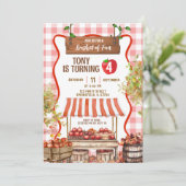 Invitation d'anniversaire pour l'orchard de pomme (Debout devant)